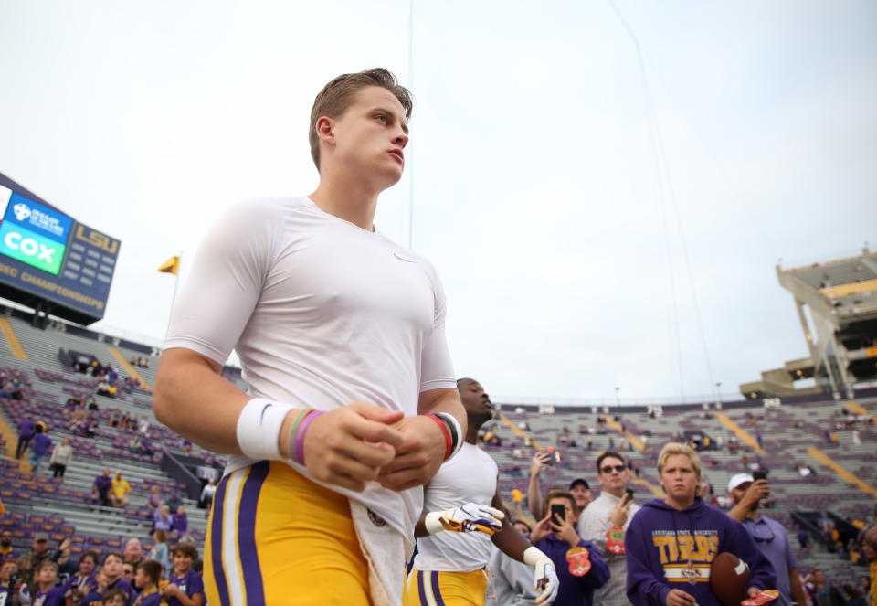 LSU's Joe Burrow could end up as some NFL teams' top-rated QB prospect in 2020. (Getty Images)