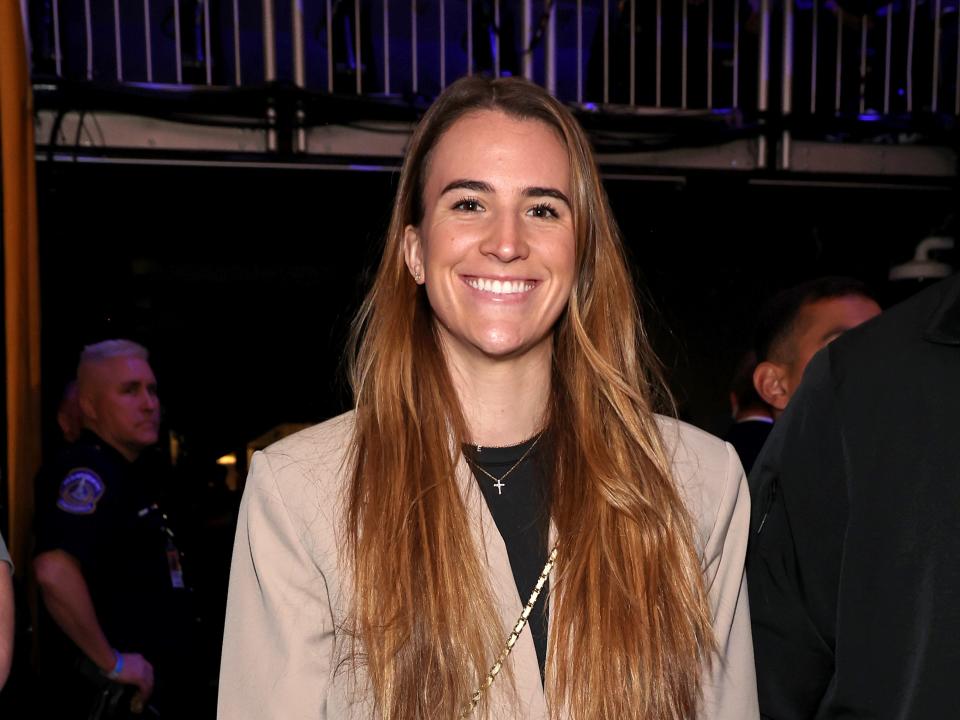 Sabrina Ionescu attends the 73rd NBA All-Star Game at Gainbridge Fieldhouse on February 18, 2024 in Indianapolis, Indiana.