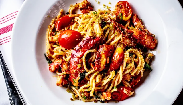 The lobster spaghetti won scores of fans during 2023 at Almond.