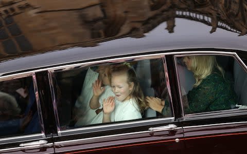 ridesmaids for the wedding of Princess Eugenie to Jack Brooksbank at St George's Chapel in Windsor Castle - Credit: PA