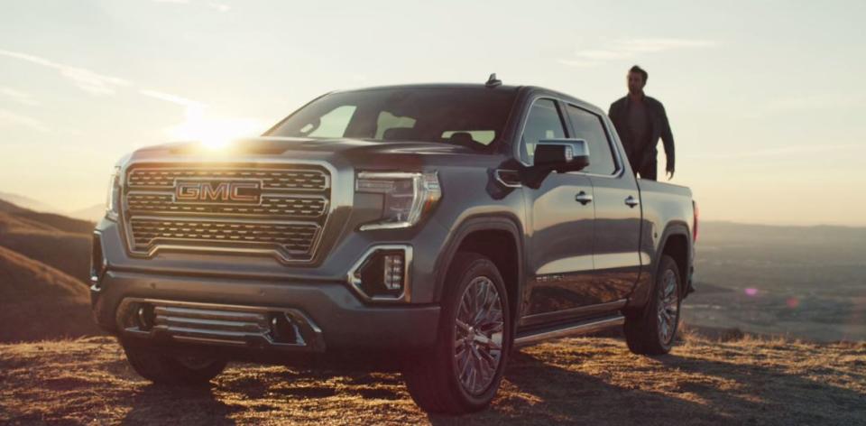 General Motors' 2019 Sierra parked off road.