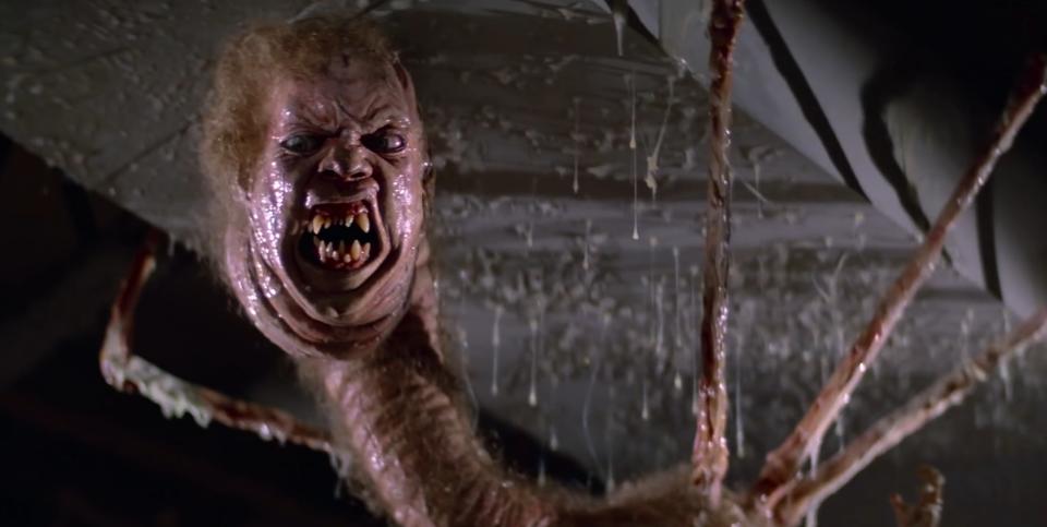 The Norris-Thing clinging to the ceiling in "The Thing" (1982)