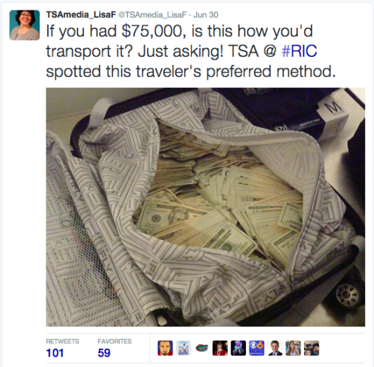 TSA criticized for tweeting picture of a passenger's luggage