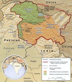 Map of Kashmir.