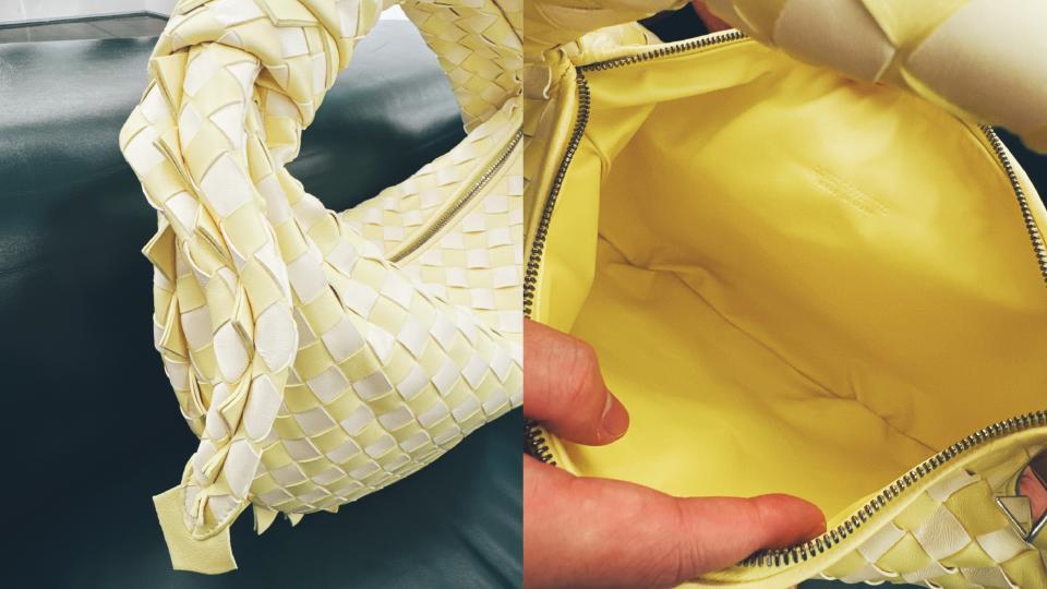 2024龍年限定名牌包：Bottega Veneta JODIE 編織皮革造型手提包，NT$155,000。圖片來源：編輯拍攝