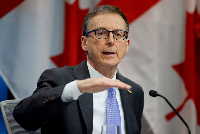 FILE PHOTO: Bank of Canada Governor Tiff Macklem takes part in a news conference in Ottawa