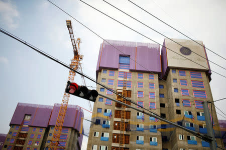 An apartment complex which is currently under construction is seen in Yongin, South Korea, August 24, 2016. REUTERS/Kim Hong-Ji