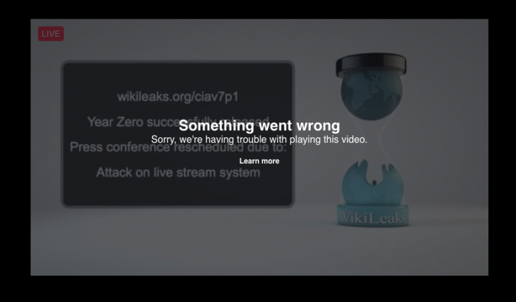 WikiLeaks claimed a stream of a planned press conference about the documents had been attacked (Facebook)