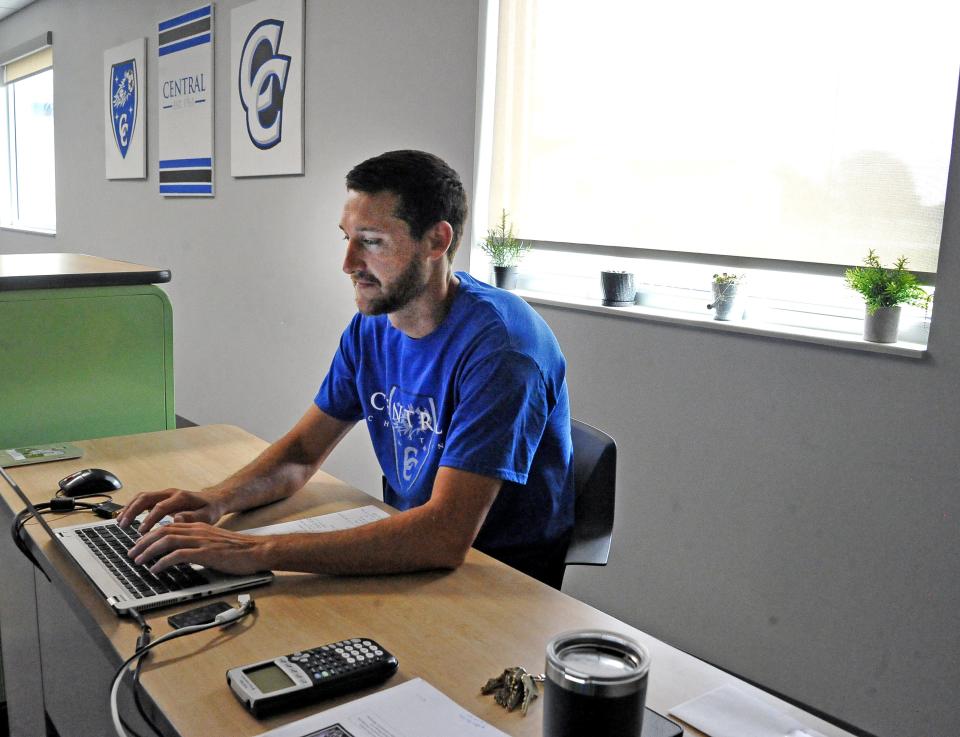 Alex Steiner, grades seven-nine math teacher and varsity soccer coach at Central Christian in Kidron is busy planning his soccer season.