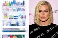 <p>The <a href="https://people.com/tv/khloe-kardashian-wants-tristan-thompson-to-be-happy-says-there-are-many-good-sides-to-him/" rel="nofollow noopener" target="_blank" data-ylk="slk:youngest Kardashian sister" class="link ">youngest Kardashian sister</a> gave the internet a <a href="https://people.com/food/khloe-kardashians-organized-refrigerator-freezer-buy/" rel="nofollow noopener" target="_blank" data-ylk="slk:fridge tour in 2019" class="link ">fridge tour in 2019</a>. Her fridge is carefully stocked and colorfully organized, thanks again to the help of the Home Edit. Making up the rainbow of beverages gracing the top shelf is blood orange San Pellegrino, Snapple, Yerba Mate and more.</p>