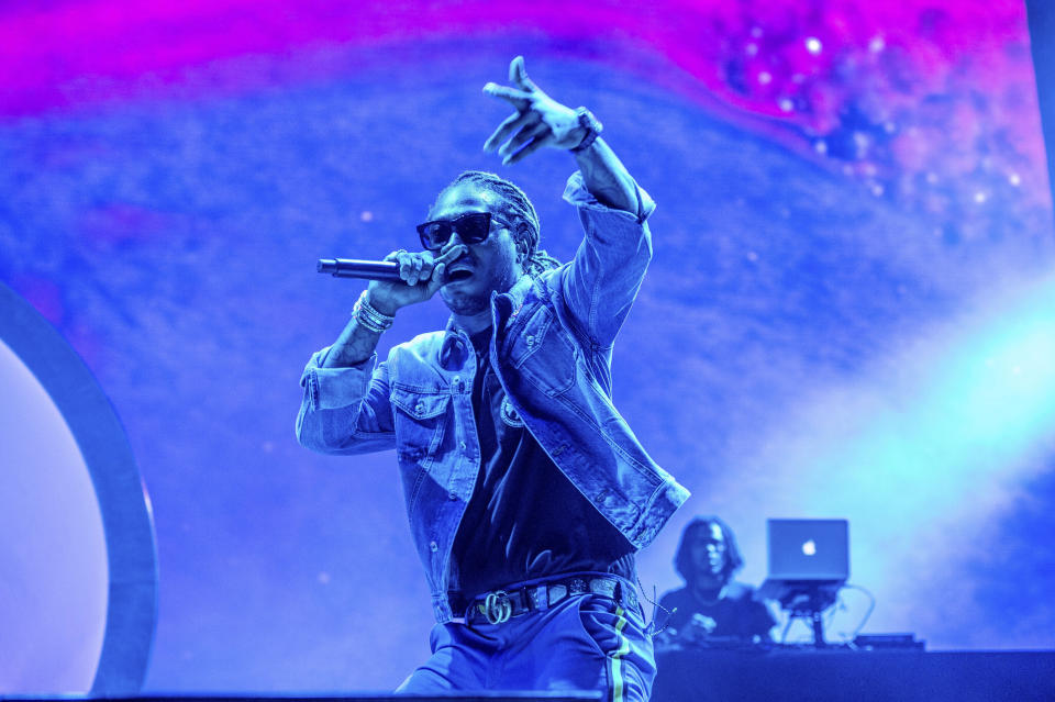 ARCHIVO - Future se presenta en el Festival de Música y Artes Bonnaroo, el 10 de junio de 2018, en Manchester, Tennessee. (Foto Amy Harris/Invision/AP)