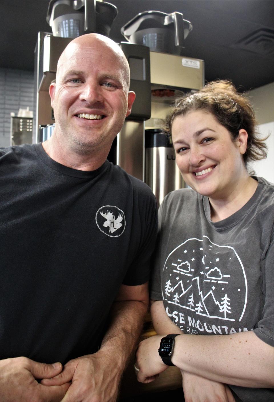 Ben and Lindsey Cotton, owners of Moose Mountain Coffee Bar.