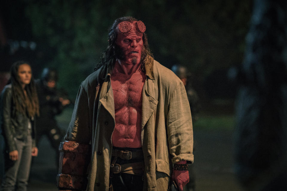 David Harbour stars as Hellboy in HELLBOY. Photo Credit: Mark Rogers.