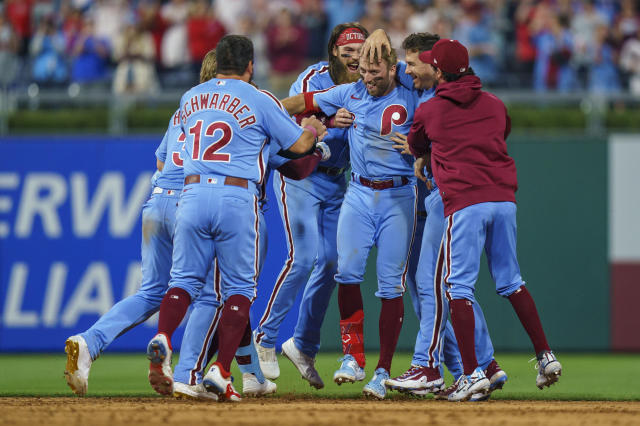 Philadelphia Phillies - The team celebrating winning today's game