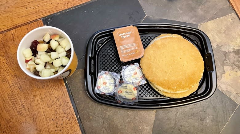 McDonald's pancakes and oatmeal