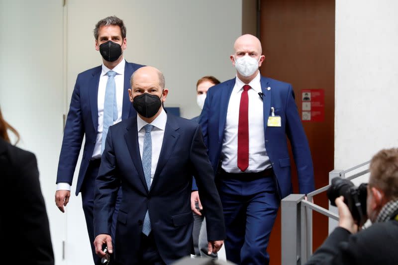 German Finance Minister Scholz testifies before a parliament committee, in Berlin