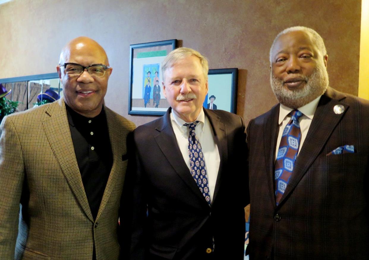 Dannye Malone, Louisiana Supreme Court Justice Scott Crichton and Caddo Parish District Attorney James Stewart at the Tarver reception.