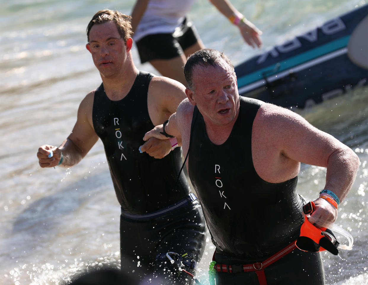 After years of practice, Chris Nikic is a strong open water swimmer and did well during that portion of the Ironman World Championship in Kona, Hawaii. (Danny Weiss / Ironman)