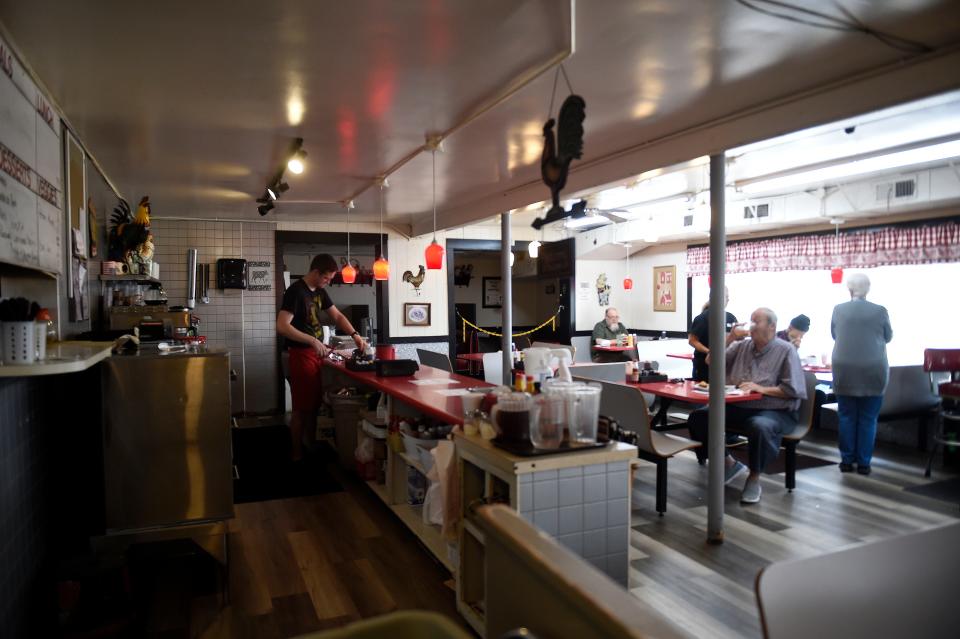 Patrons sit in booths at at Ruth's Family Restaurant off Washington Road on Tuesday, Nov. 1, 2022. Ruth's Family Restaurant has been owned by couple Peter and Dee Garland since 2011.