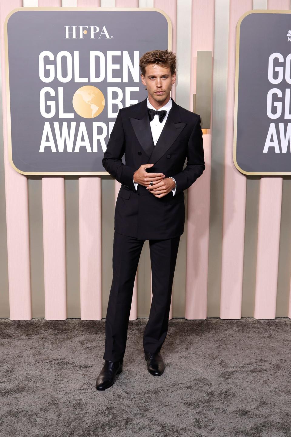 Austin Butler attends the 2023 Golden Globes.