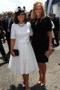 Lisa Wilkinson and Samantha Armytage enjoying the festivities of Derby Day