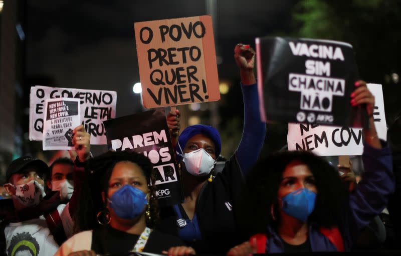 Protest against racism and police violence, in Sao Paulo