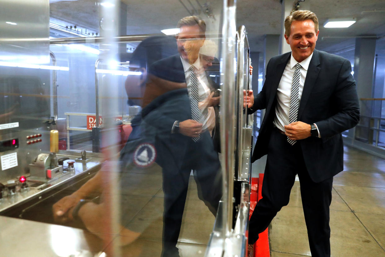 Sen. Jeff Flake (R-Ariz.) has called for Congress to&nbsp;restrain&nbsp;President Donald Trump&rsquo;s ability to unilaterally levy tariffs. (Photo: Jonathan Ernst / Reuters)