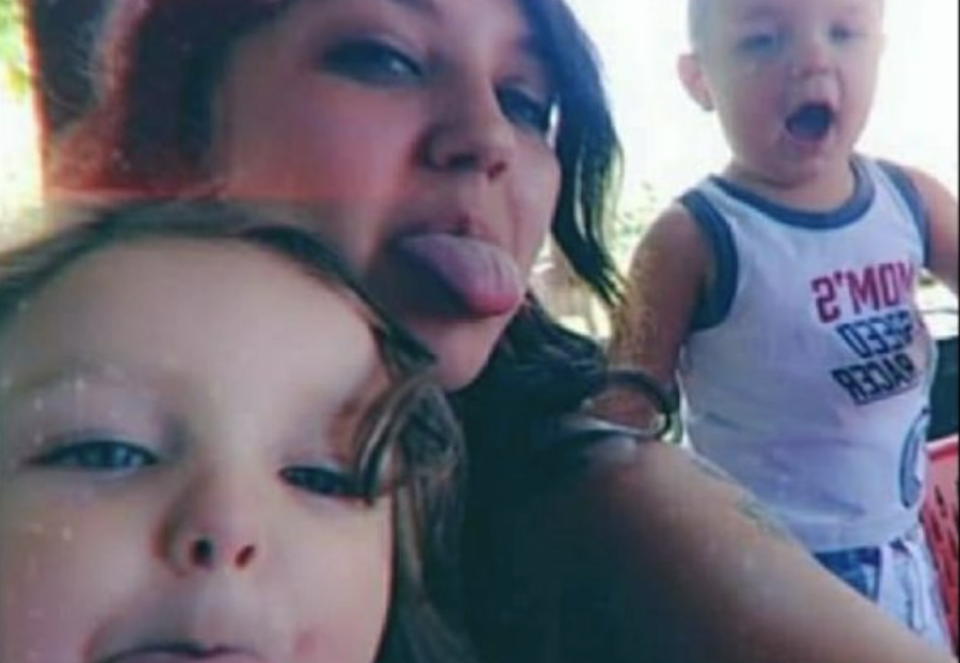 Selena Ann Bradley, pictured with her two children was pregnant with her third child. Source: GoFundMe