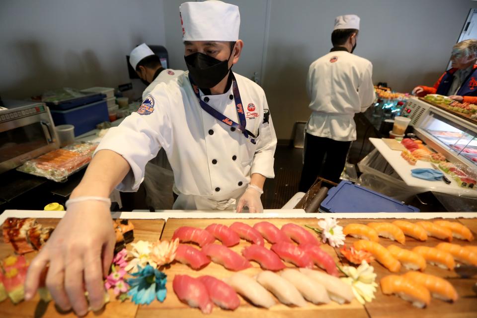Sushi is among the food options at Citi Field. Thursday, March 31, 2022