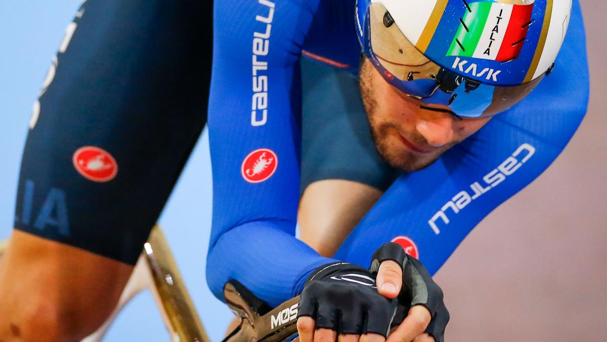  Italy's Filippo Ganna sets a new world record in the men's individual pursuit ahead of the UCI Track World Championships 2023 