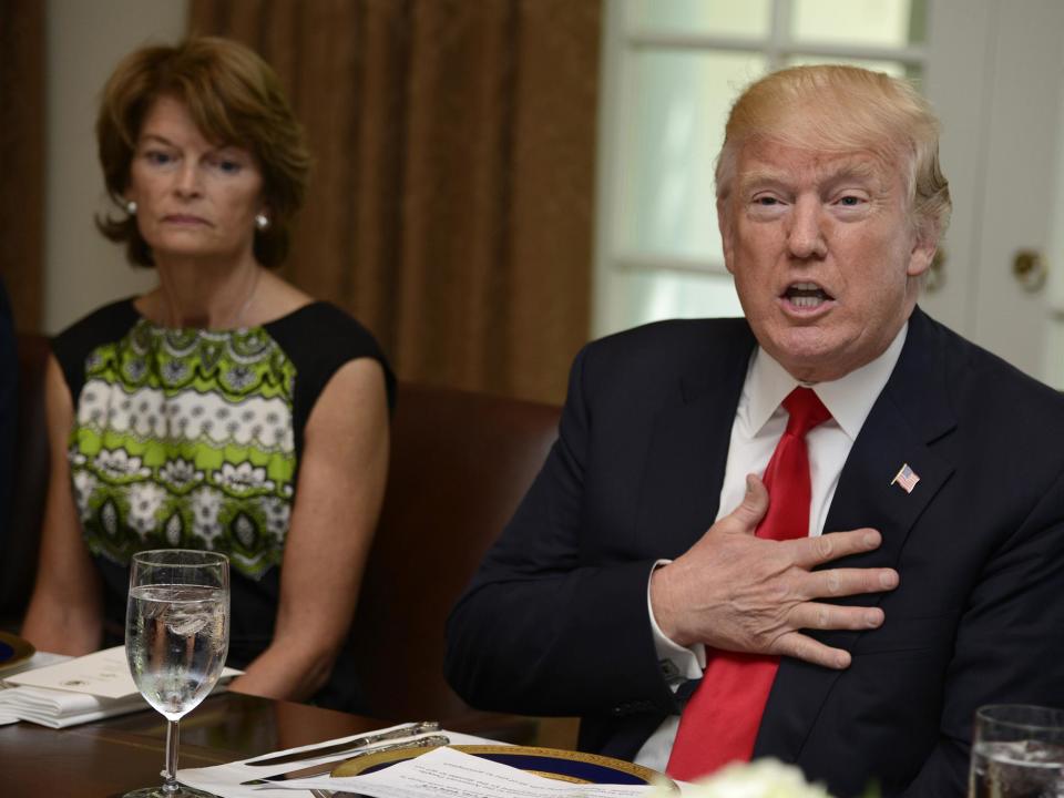 President Trump publicly criticised Senator Lisa Murkowski for failing to support his healthcare motion: Getty Images