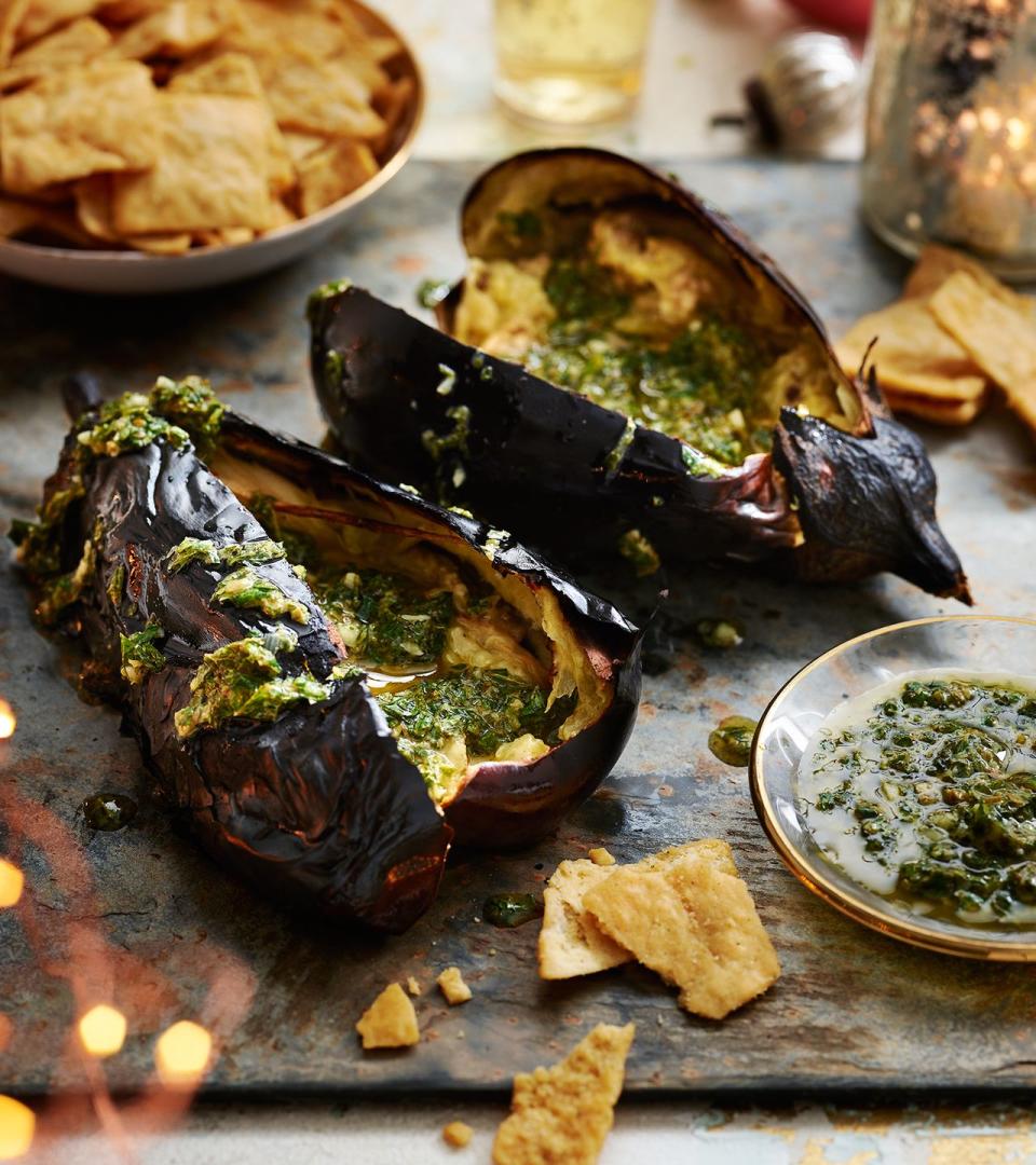 <p>Who says a dip has to be in a bowl? Our take on baba ghanoush uses grilled whole aubergines which yields a soft and smokey flesh for a superb self-contained dip.</p><p><strong>Recipe: <a href="https://www.goodhousekeeping.com/uk/food/recipes/a25625610/baba-ghanoush/" rel="nofollow noopener" target="_blank" data-ylk="slk:Whole aubergine baba ghanoush;elm:context_link;itc:0;sec:content-canvas" class="link ">Whole aubergine baba ghanoush</a></strong></p>