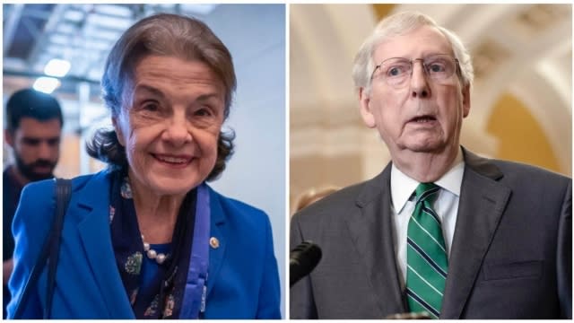 Sen. Dianne Feinstein and Senate Minority Leader Mitch McConnell.