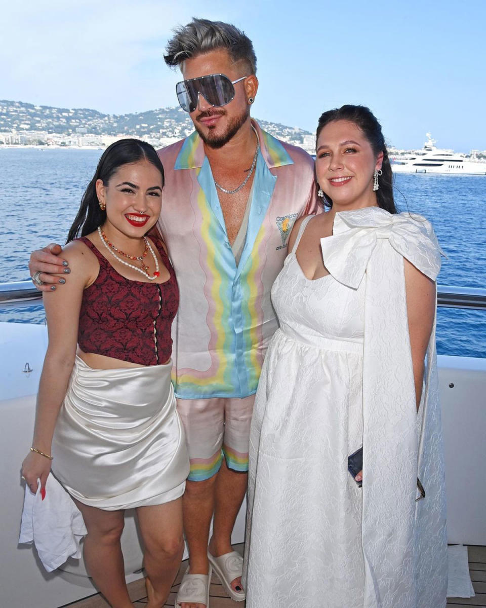 Adam Lambert on a yacht in Cannes