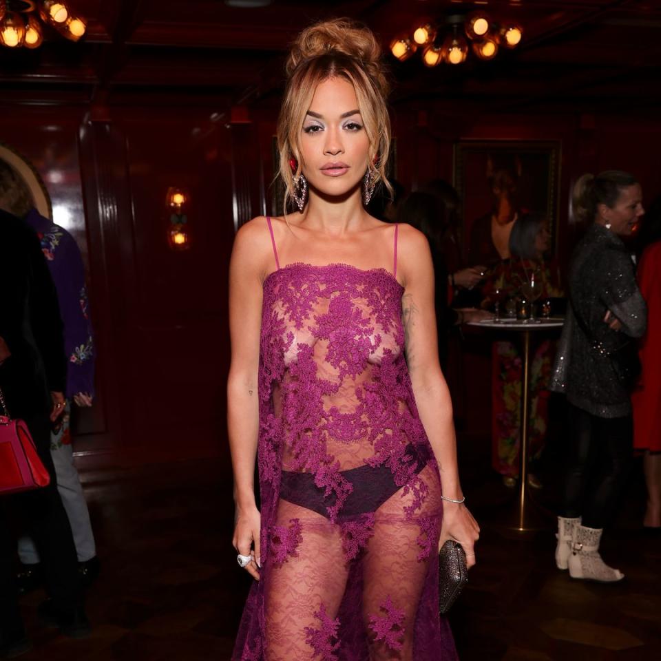 Rita Ora just matched her make up to her dazzling mini dress