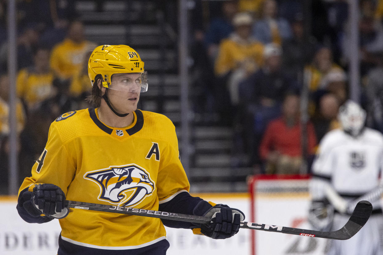 Mikael Granlund #64 of the Nashville Predators has fantasy potential