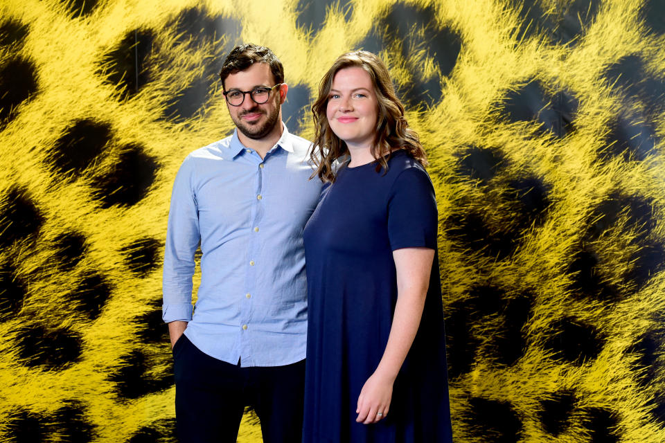 Simon Bird and Lisa Owens attend 'Days of the Bagnold Summer' during the 72nd Locarno Film Festival on August 14, 2019. (Photo by Pier Marco Tacca/Getty Images)