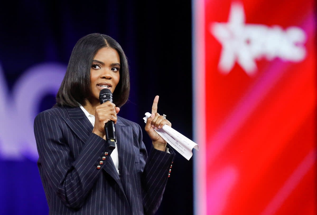 Conservative commentator Candace Owens has been embroiled in an increasingly personal feud with right-wing podcaster Steven Crowder (REUTERS)