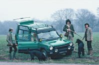 <p>In the late 1970s, the off-roader market was expanding; to get on board, Matra sold its new Rancho as a ‘multi-purpose leisure vehicle’. Its offroad ability matched that of a hatchback as all Ranchos were front-wheel drive, had no high-low range ‘box and underneath the bonnet was a 1.4-litre engine good for just <strong>80bhp</strong>.</p><p>As underwhelming as its performance was, its obscure looks were captivating: black bumpers, large front fog lights, high-sided body shape and retro styling, and that is exactly why we like it. It might have been the Skoda Yeti of its day rather than a bonafide off-roader, but it’s earned a special place on our list for these reasons alone – and a real trailblazer too. We also give it bonus points for having promotional photography <strong>like this…</strong></p>