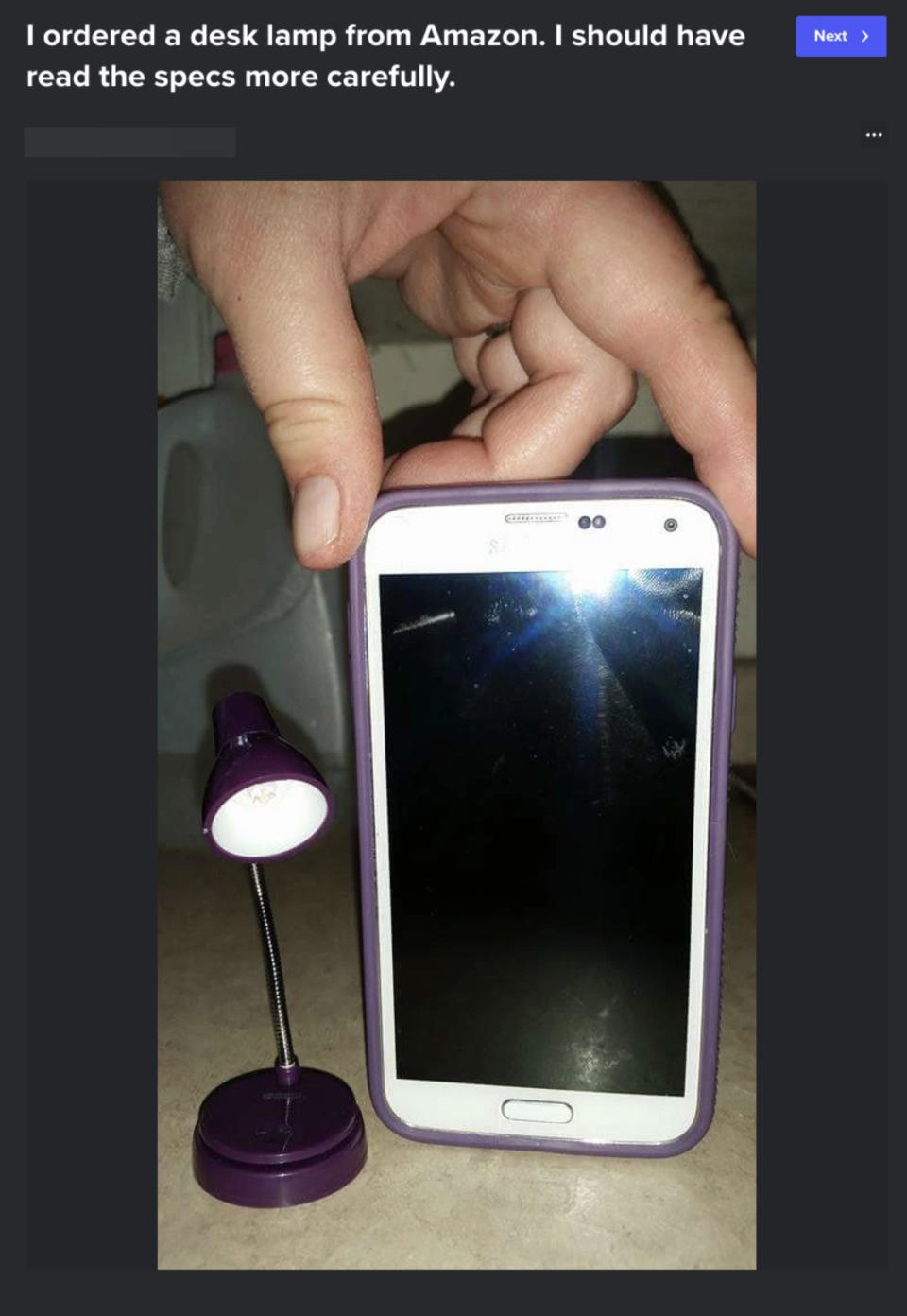 A lamp smaller than someone's phone