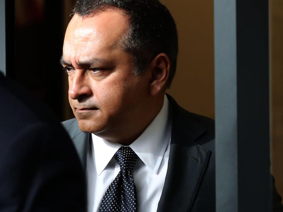 Former Theranos COO Ramesh Balwani leaves the Robert F. Peckham U.S. Federal Court on January 14, 2019 in San Jose, California. Former Theranos CEO Elizabeth Holmes and former COO Ramesh Balwani appeared in federal court facing charges of conspiracy and wire fraud for allegedly engaging in a multimillion-dollar scheme to defraud investors with the Theranos blood testing lab services.