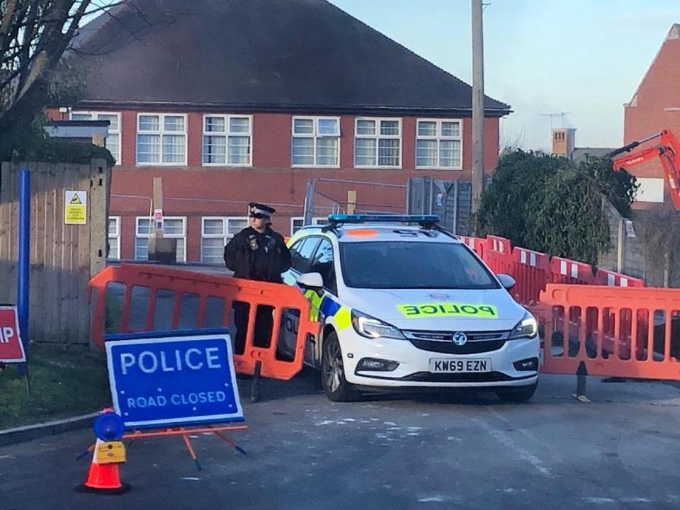 Police outside Epsom College on Monday (John Dunne)