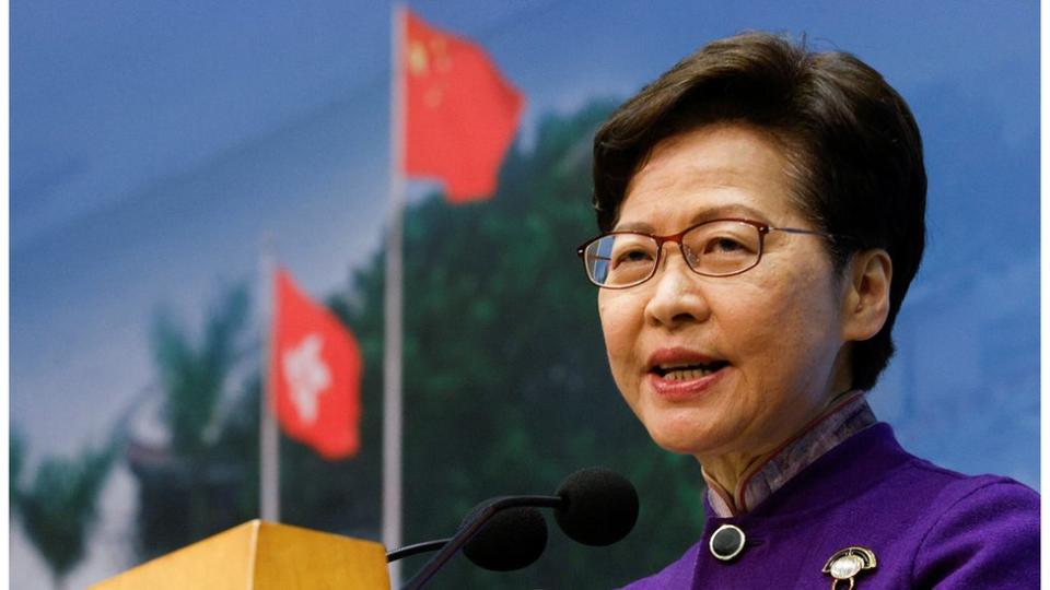 Hong Kong Chief Executive Carrie Lam speaks during a news conference after the Legislative Council election in Hong Kong, China, December 20, 2021. REUTERS/Tyrone Siu