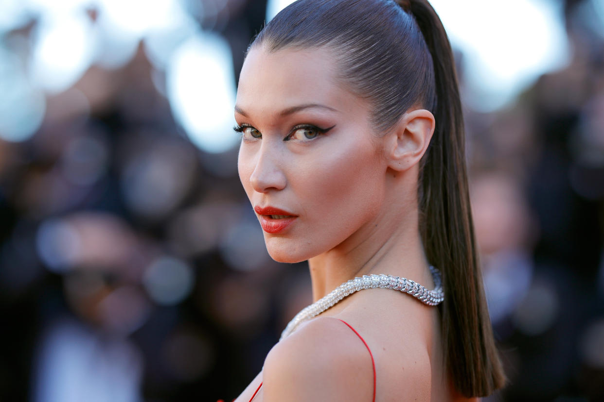 The "fox eye" look is often associated with model Bella Hadid. 