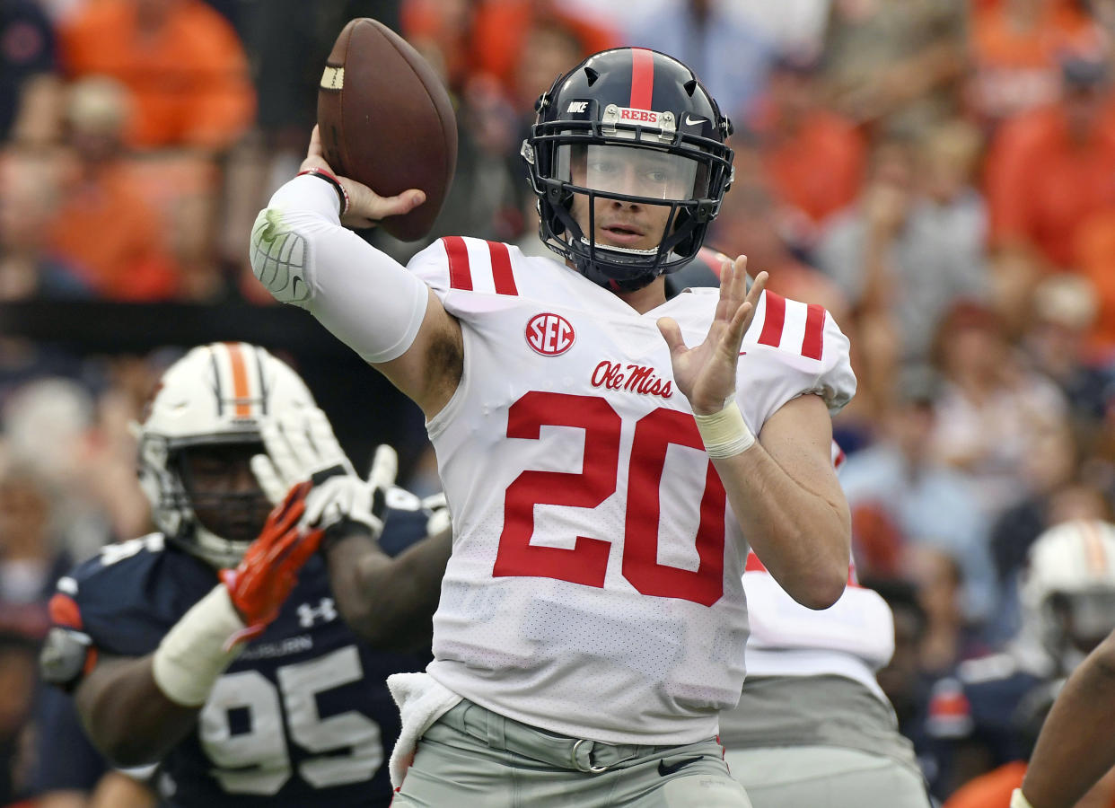 Ole Miss’ Shea Patterson was the top-rated quarterback recruit in the 2016 class. (AP Photo/Thomas Graning, File)