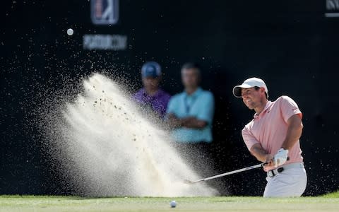 Rory McIlroy of Northern Ireland plays his second shot on the par 3, 17th hole during the third round of the 2019 Arnold Palmer Invitational presented by MasterCard at the Arnold Palmer Bay Hill Club on March 09, 2019 in Orlando, Florida - Credit: Getty Images