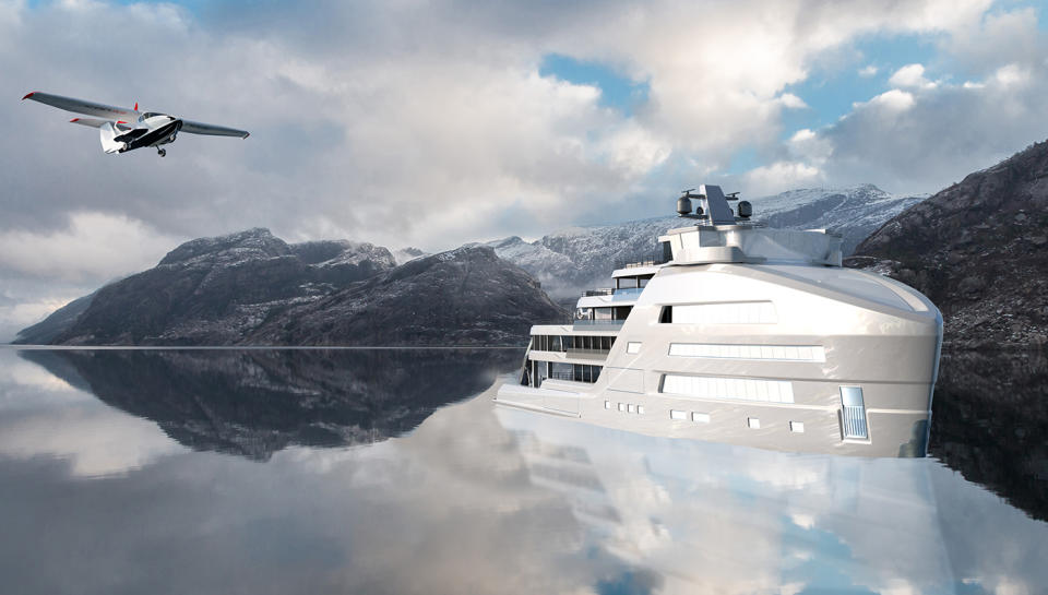 New York–based Gill Schmid Design released plans last week for a 295-foot steel-hulled ice-class explorer yacht it designed in conjunction with Cape Town firm Tim Dempers Studio. Taking yachting to the extreme, this explorer was created for the adventurous sailor who envisions cruising among polar ice caps and remote tropical waters—all while comfortably settled into a luxuriously appointed vessel with room for 26 passengers and 40 crewmembers.