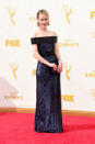<p>Even if Sarah Paulson doesn’t take home the Emmy, she’ll leave tonight with the validation that she’s Yahoo Style’s winner of best dressed. Completely covered in sequins, the off-the shoulder section was in black and another stripe also offset the rest of all-over navy.<br></p>