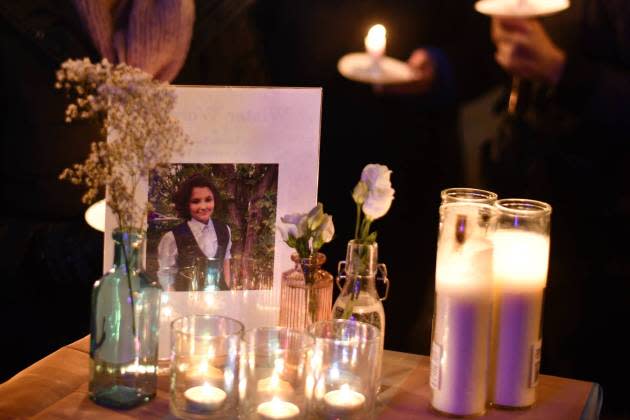 A vigil at As You Are Bar, a safe place for the LGBTQ+ community, in Washington, D.C., Feb. 22, 2024, for Nex Benedict. - Credit: Astrid Riecken For The Washington Post via Getty Images