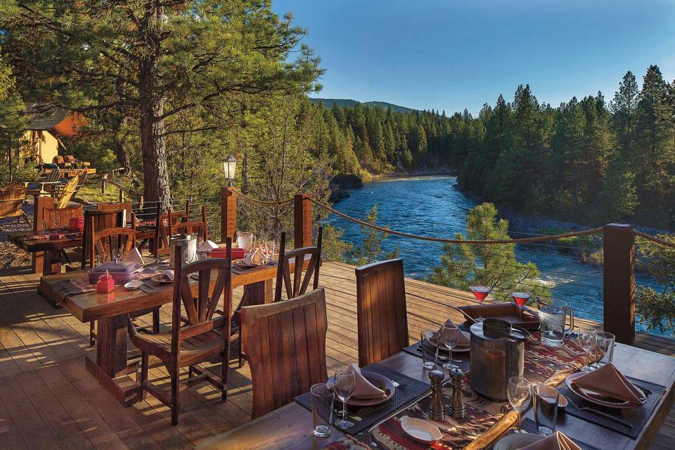 Dining at Cliffside Camp at the Resort at Paws Up in Montana